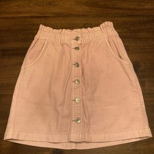American Eagle Skirt Mini Pink Women’s 4 Long Button Down